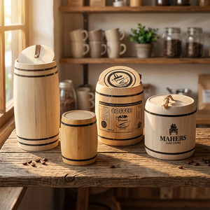 Mini barils de stockage de bonbons <span class=keywords><strong>en</strong></span> grains de café <span class=keywords><strong>en</strong></span> <span class=keywords><strong>bois</strong></span> artisanal solide écologique personnalisé <span class=keywords><strong>petit</strong></span> baril <span class=keywords><strong>en</strong></span> <span class=keywords><strong>bois</strong></span> fût de café - Product Image 2