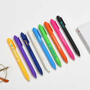 Penne <span class=keywords><strong>a</strong></span> <span class=keywords><strong>sfera</strong></span> per studenti personalizzabili con <span class=keywords><strong>punta</strong></span> <span class=keywords><strong>Fine</strong></span> in plastica liscia da 1.0mm <span class=keywords><strong>penna</strong></span> Gel vibrante Color Macaron sfuse promozionali - Product Image 1