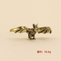 Statue de chauve-souris antique en bronze, petits ornements, figurines miniatures de chauve-souris de montagne en cuivre massif, sculpture artisanale en laiton, décoration