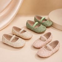 Chaussures Mary Jane en tissu froissé pour enfants, avec une seule bande élastique, légères, antidérapantes, pour petites filles, chaussures décontractées pour les fêtes