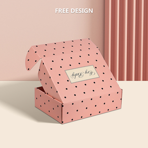Caja de Envío de Cartón Corrugado Plegable con Impresión a Todo Color Personalizada, Interior Rosa y Negro, <span class=keywords><strong>para</strong></span> Cosméticos y Pequeños Regalos - Product Image 4