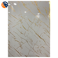 Panneau mural 3D UV imperméable pour salon, décoration moderne en PVC imitation marbre pour usage commercial et domestique