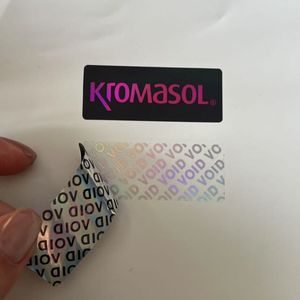 Custom-<b>printed</b>, self-adhesive, waterproof, round, tamper-evident blank security hologram labels (void-free type). - Product Image 4