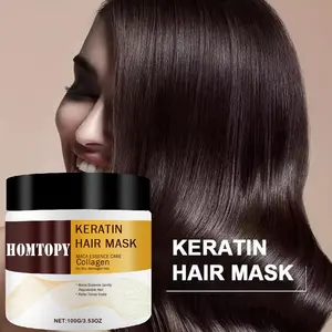 Özel etiket 100ml doğal yumuşatma Argan yağı kollajen kremi tedavi kuru organik Keratin onarım saç maskesi