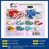 Set di biancheria da letto stampato in microfibra 4 pezzi all'ingrosso in poliestere a grandezza naturale, tessuto misto di colori include copripiumino - Product Image 1