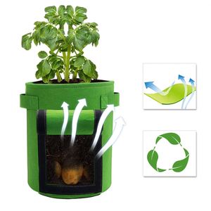 Sacs de culture en tissu non tissé épaissis de 5 gallons avec fenêtre de visualisation et poignées robustes pour légumes et fleurs - Product Image 6