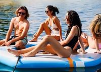 Plateforme flottante gonflable hexagonale de 10 pieds pour SUP, natation, ponton de pêche et île flottante