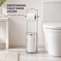 Support de papier toilette autoportant en métal personnalisé avec rangement pour 3 rouleaux, organisateur de salle de bain, fabricant OEM ODM