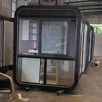 Kit de maisons préfabriquées de luxe en forme de pod, conteneurs mobiles en structure acier, serres, maisons de type 'Apple Cabin' pour villas et hôtels