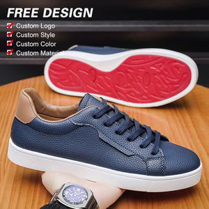 Chaussures de <span class=keywords><strong>skate</strong></span> décontractées pour hommes, légères, souples, antidérapantes, désodorisantes, en similicuir, semelle rouge, baskets de <span class=keywords><strong>skate</strong></span> blanches - Product Image 1