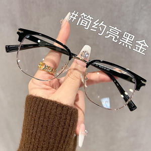 Nouvelles lunettes demi-cerclées pour femmes Tr 31135, monture moyenne, verres PC, forme quadrilatère, style professionnel élégant pour maquillage naturel - Product Image 1