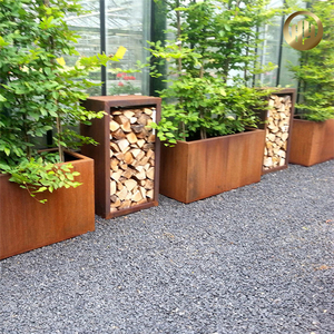 Fioriera Rialzata Contemporanea in Acciaio Corten, Vaso Decorativo <span class=keywords><strong>per</strong></span> Interni, Design <span class=keywords><strong>per</strong></span> Piante Bonsai e Vivai - Product Image 2