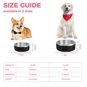 Ibdapur mangkuk makanan dan air dinding ganda 32/64oz kustom mangkuk anjing makan hewan peliharaan mangkuk anjing Stainless Steel terisolasi vakum grosir - Product Image 2