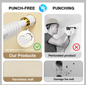 ARODDY Tringles à rideaux en fer noir ajustables colorées <span class=keywords><strong>de</strong></span> 102 à 138 pouces <span class=keywords><strong>Barre</strong></span> <span class=keywords><strong>de</strong></span> rideaux bon marché pour fenêtres - Product Image 2