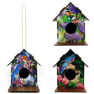 2022新しいDiyのダイヤモンド絵画鳥の巣の家の庭の掛かる装飾クリスタルドリル特別な形のダイヤモンド刺Embroidery鳥の家