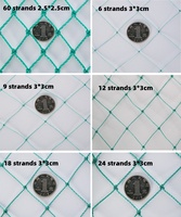 Filet anti-oiseaux lourd à 18 brins, taille des trous de 2 cm, 3 cm, 4 cm, filet de protection en polyéthylène noué pour volière