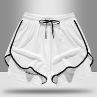 Short de sport pour homme Summer Marathon Track Fitness Running Lined Quick-Dry Ice Silk Training Shorts Longueur trois-quarts