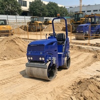 Rouleau compresseur vibrant à double tambour fiable de 2 tonnes et 1,5 tonne pour la construction routière, à vendre