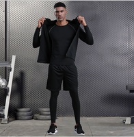 Ensemble de sport athlétique pour homme, 5 pièces, coupe ajustée, 100 % nylon, séchage rapide, respirant, haute performance