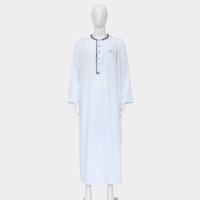 Nouvelle Collection 2026 : Thobe Homme Musulman Brodé, Robe Arabe, Caftan Marocain, Vêtement Islamique pour Ramadan et Aïd, Jubba, Qamis, Dishdasha