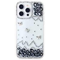 Coques de téléphone portable de luxe pour femmes, avec paillettes 3D, brillants, pierres précieuses transparentes, cristaux brillants, diamants, protection contre les chocs