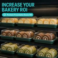 Boîtes à gâteaux jetables transparentes en PET à 6 compartiments pour boulangerie, idéales pour l'emballage de pains et desserts en gros