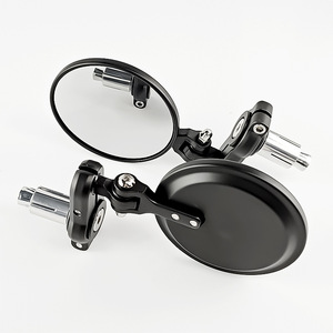 Espejo retrovisor plegable negro para motocicleta Qiangye, espejo para manillar para protección y seguridad - Product Image 3
