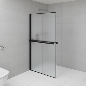 Puerta de Ducha Corredera de 46.5x74.8 Pulgadas, Vidrio ESG, Marco de Aluminio con Estante, Diseño Rectangular Minimalista - Product Image 2