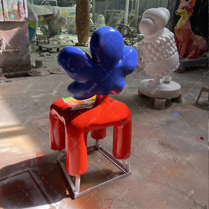 Silla de Fibra de Vidrio con Forma de Flor, Asiento de Arte Contemporáneo, Muebles para Teatro, Diseño Personalizado - Product Image 1