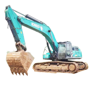 Excavatrice Kobelco SK495 d'occasion de bonne qualité, avec accessoires : pince, tarière, brise-roche, certifiée CE. - Product Image 1