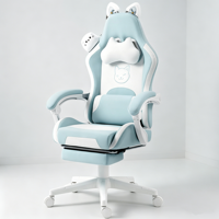 Chaise de bureau pivotante à dossier haut avec motif de chat de dessin animé mignon en relief, idéale pour les filles, avec accoudoirs réglables