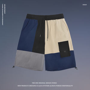 <span class=keywords><strong>2020</strong></span> nouvelle <span class=keywords><strong>tendance</strong></span> épissure blanc Hip Hop décontracté à manches courtes T-shirt et <span class=keywords><strong>costume</strong></span> court hommes et femmes - Product Image 2