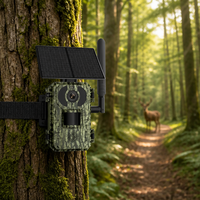 Caméra de surveillance résistante à l'eau, camouflage, alimentée par énergie solaire, 4G sans fil, capteur de mouvement PIR, vision nocturne infrarouge, audio bidirectionnel, pour la faune