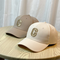 Gorra de Béisbol Personalizada de Algodón de Alta Calidad, Nueva, con Letras 3D Grandes en Forma de C, Diseño Curvo, Cómoda, de Ala Ancha y Única