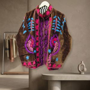Chaqueta Reversible de Terciopelo y Algodón para Mujer, Estilo Bomber, Antiarrugas, Cuello Mao, Manga Larga, para Otoño - Product Image 1