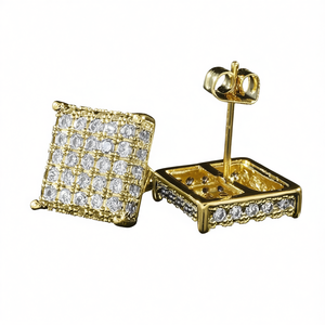 Orecchini di Lusso in Oro Massiccio 18K con Diamanti, Oro Bianco, Taglio Brillante Rotondo, Colore G, Diamanti Naturali, per Uso Quotidiano Femminile - Product Image 1