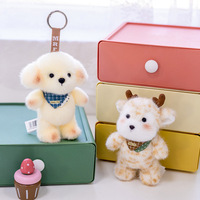 Groothandel gemengde mini dieren knuffel sleutelhangers schattige knuffels tascharms voor promotionele geschenken klauwautomaat prijzen