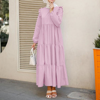 Nouvelle Collection 2026 : Robe Longue Bohème Simple, Style Coréen, Manches Bouffantes, Col Rond, Coupe Ample, Grande Taille, pour l'Automne