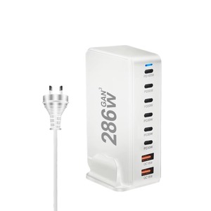 <span class=keywords><strong>Jmax</strong></span> 286W GaN 8 Ports Chargeur USB Station de charge pour plusieurs appareils Chargeur de voyage universel pour téléphone de bureau Noir Blanc - Product Image 5
