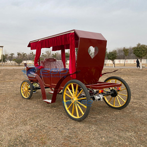 2026 Horse-drawn Sightseeing Carriage Dual Function Sightseeing Carriage Wedding Electric Red Heart Sightseeing Royal Carriage - Product Image 2