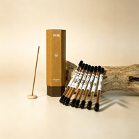 Bâtons d'encens épais en bois aromatique de qualité supérieure, jasmin et sauge blanche, avec support – Durables et longue durée