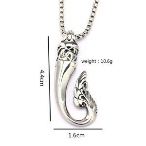 yunnique Stainless Steel Wave <b>Hook</b> Pendant Themed Asymmetry Design For Clothing Matching Gift - Product Image 5