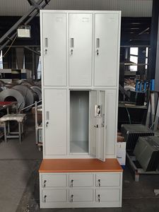 Armoire métallique Luoyang avec 6, 8 ou 9 portes, longue banquette et casier à chaussures en acier avec siège - Product Image 6