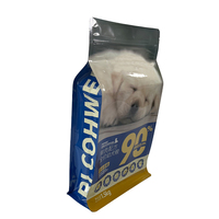 Emballage de nourriture pour chien de 15kg avec impression personnalisée Sac en mylar en feuille d'aluminium Odeur étanche à l'humidité Fond plat pour pochette supérieure à fermeture éclair pour nourriture