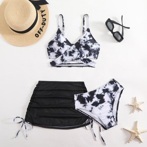 100-150cm Girls' Three-Pieces Swimsuit Tie Dye Children's <strong>Swimming</strong> <strong>Costume</strong> Separate Top and Bottom and <strong>Skirt</strong> Swimwear - Product Image 3