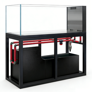 Nouveau réservoir sans bordures PRO de style industriel de Ruibit avec filtre inférieur et débordement latéral en dalle de roche, conçu pour les poissons rouges <span class=keywords><strong>Ranchu</strong></span> élevés en rivière - Product Image 1