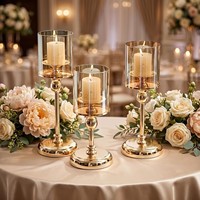 Porte-bougie en fer durable pour dîner aux chandelles - Décoration de table de luxe pour la maison