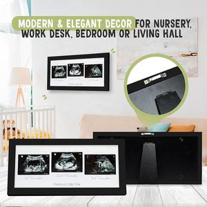 Cadre photo noir et blanc à ultrasons personnalisé pour bébé, idée cadeau de fête prénatale - Product Image 5