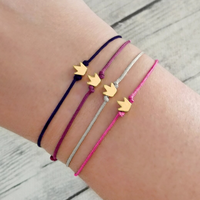 Bracelets en acier inoxydable avec breloques personnalisées, bracelet réglable en corde, Hamsa, cœur, étoile, couronne, cadeau pour femme, fille, à porter au quotidien