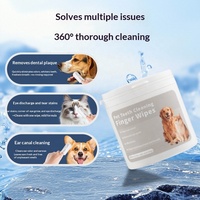 Lingettes jetables pour doigts d'animaux domestiques Nettoyage des dents des oreilles de chien et de chat Lingettes détachantes